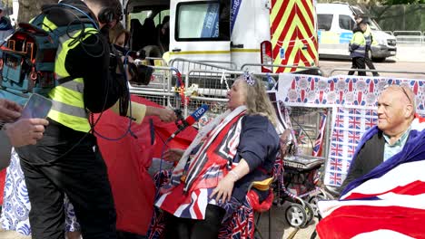 4-May-2023---GB-News-Crew-Interviewing-Royalist-Super-fan-Queuing-Beside-The-Mall-For-King-Charles-Coronation