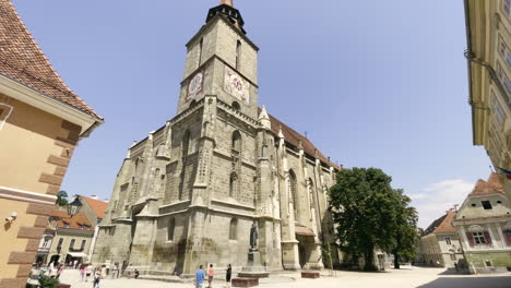 Schwarze-Kirche,-Altstadt,-Brasov,-Rumänien