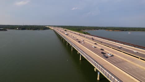 Aerial-footage-of-traffic-on-Highway-35E-in-Lewisville-Texas