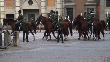 Stockholms-Königliche-Palastwache-Im-Dienst