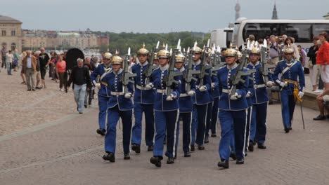 Guardias-Del-Palacio-Real-De-Estocolmo-De-Guardia