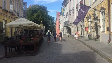 Mercado-Y-Gente-En-Tallin,-Estonia