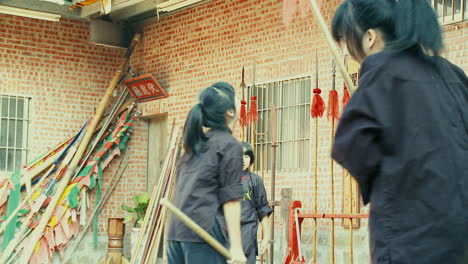 Young-Girls-Laughing-and-Playing-during-Martial-Arts-Kung-Fu-Lesson