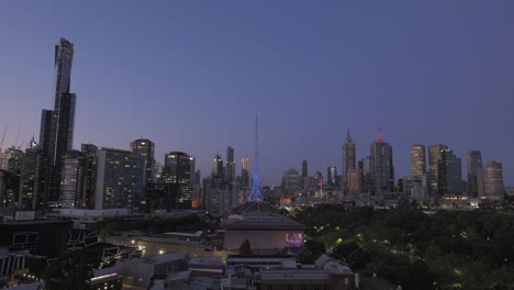 Zeitraffer-Der-Stadt-Melbourne-Von-Tag-Zu-Nacht-Am-Letzten-Tag-Des-Jahres