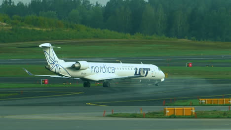 Polish-small-airplane-taxiing-on-runway-before-take-off