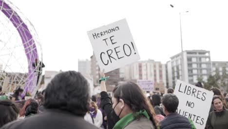 Women-are-congregating-and-getting-ready-to-march-during-March-8,-2022-in-Quito,-Ecuador