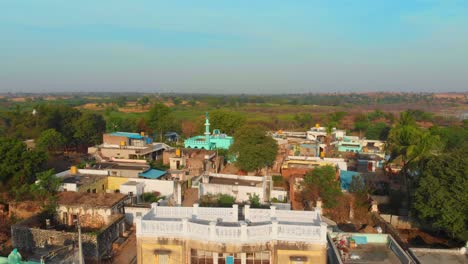 An-aerial-view-of-a-small-village-in-India-that-has-unique-architectural-buildings