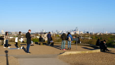 People-walking-and-visiting-in-slow-motion-primrose-Hill-at-Regent's-Park,-London