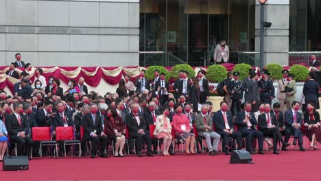 Funcionarios-Del-Gobierno,-Incluida-La-Ex-Directora-Ejecutiva-De-Hong-Kong,-Carrie-Lam,-En-Las-Celebraciones-Del-Día-Nacional-De-China,-El-Aniversario-De-La-Fundación-De-La-República-Popular-China.