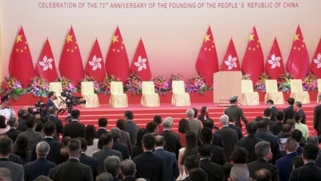 Funcionarios-Gubernamentales-E-Invitados-Pro-China-Asisten-A-Una-Ceremonia-Que-Celebra-El-Día-Nacional-Y-El-Aniversario-De-China-El-1-De-Octubre,-El-Aniversario-De-La-Fundación-De-La-República-Popular-China.