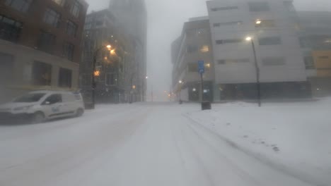 POV-Travelling-Through-Heavy-Snowfall-In-Downtown-Montreal-During-Winter-In-January-2002