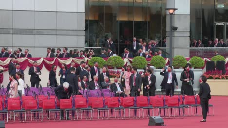 Government-officials-and-politicans-arrive-at-China's-National-Day-celebrations-and-festivities,-the-founding-anniversary-of-the-People's-Republic-of-China
