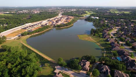 Redaktionelle-Luftaufnahmen-Vom-Lake-Sharon-In-Korinth,-Texas