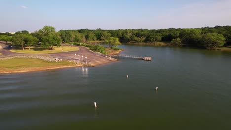 Editorial-Aerial-footage-of-boat-ramp-in-the-Copperas-Branch-Park-in-Highland-Village-Texas-on-Lake-Lewisville