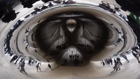 Reflection-in-Cloud-Gate-in-Chicago
