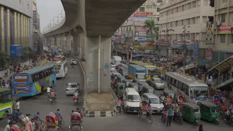 A-busy-street-of-Dhaka-city-located-in-Mirpur-10-circle--Traffic-Jam-of-Dhaka-city-4k-high-quality-footage-Bangladesh-Capital