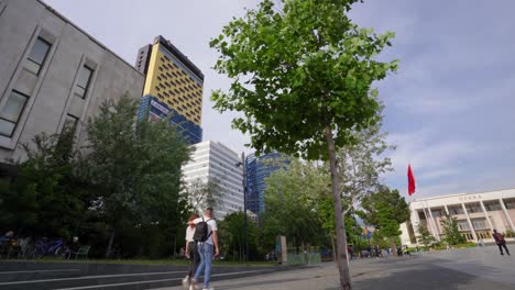 Skyward-Aspirations:-Towering-Buildings-Transforming-Tirana's-Main-Square,-Creating-Hotels-to-Welcome-New-Waves-of-Visitors