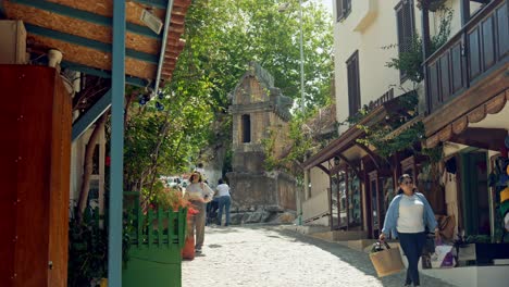 Exploring-beautiful-cobbled-streets-of-Turkish-Mediterranean-town-of-Kas