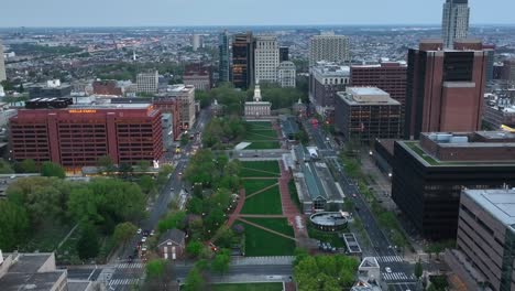 Innenstadt-Von-Historischem-Philadelphia.-Luftaufnahme-Der-Unabhängigkeitshalle