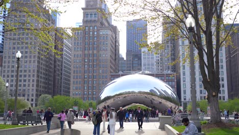 Día-De-Primavera-Lleno-De-Gente-En-Chicago