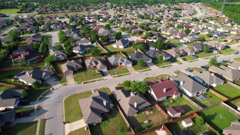 Editorial-Aerial-footage-of-a-neighborhood-in-Aubrey-Texas