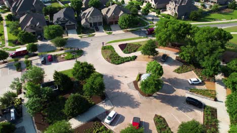 Aerial-footage-of-the-parking-lot-for-Union-Park-in-Aubrey-Texas