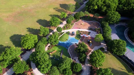 Aerial-footage-of-Exploration-Park-and-Union-Park-Community-Pool-in-Aubrey-Texas