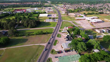 Redaktionelle-Luftaufnahmen-Beim-Flug-Nach-Süden-Auf-Dem-Highway-377-In-Krugerville,-Texas