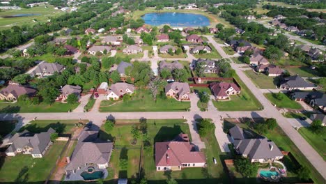 Aerial-footage-of-neighborhood-in-Krugerville-Texas