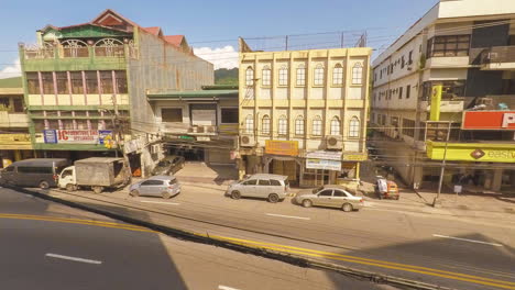 Time-Lapse-of-a-Busy-Road-in-the-CIty-of-Olongapo,-Philippines-During-Rush-Hour