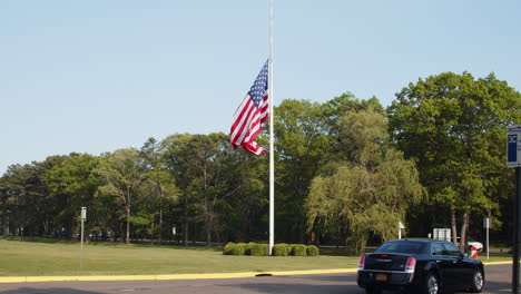 Central-Islip-New-York-Federal-Courthouse-Exterior-Flag-Half-Mast