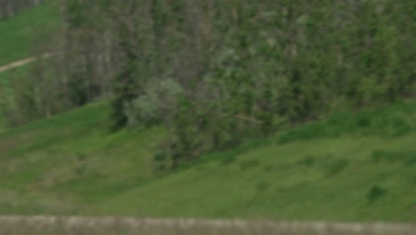 Man-on-Harley-rides-rides-by-on-highway-near-Dunvegan-Alberta