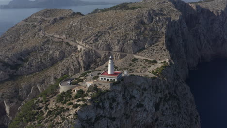 Aerial-footage-of-Cap-de-Formentor-lighthouse