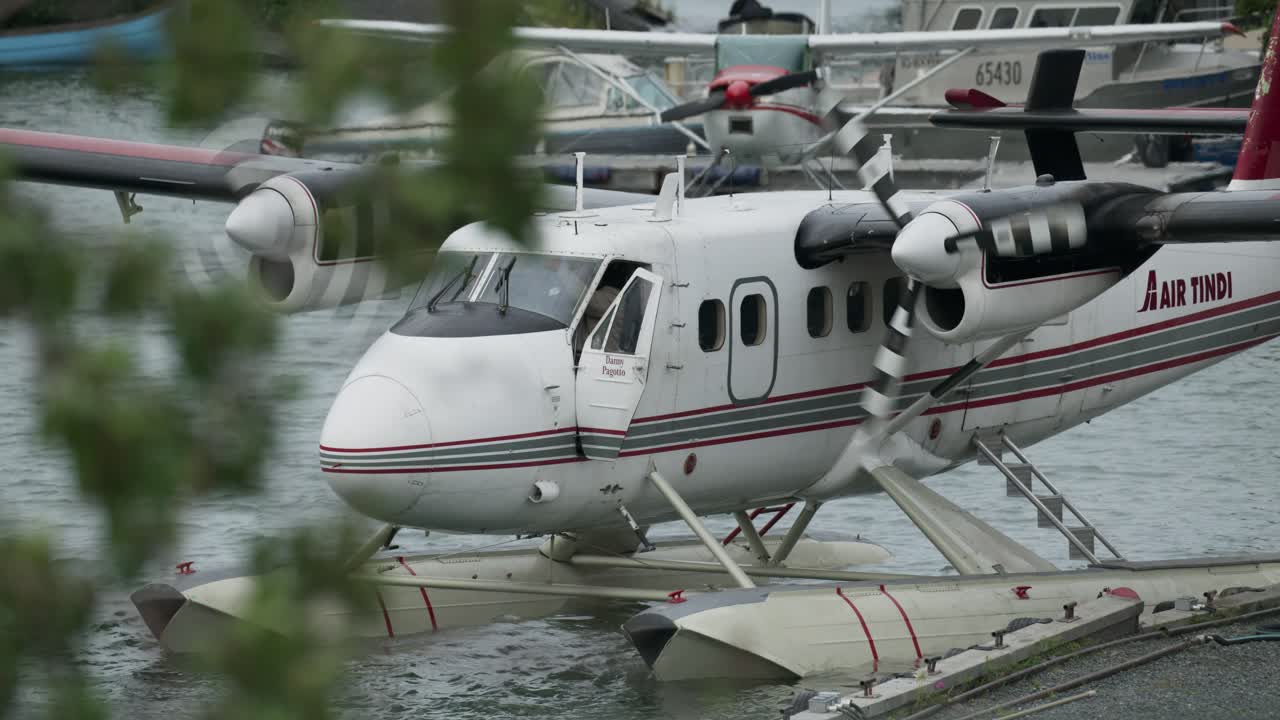 Twin Otter Float Plane Engines Starting Up Free Stock Video Footage ...