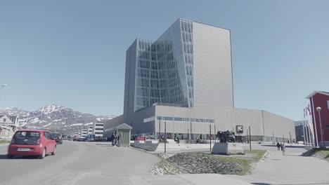 The-Nuuk-Centre-In-Greenland-Against-Clear-Blue-Skies
