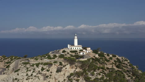 Faro-De-Cap-De-Formentor-Y-Horizonte-Del-Mar-Mediterráneo