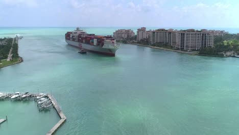 Cargo-Ship---Drone-Aerial---Miami,-Florida