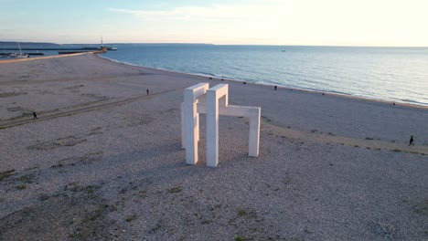White-concrete-art-installation-on-the-beach-of-Le-Havre
