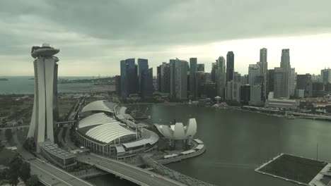 Vista-Del-Centro-De-Marina-Bay-Desde-El-Folleto-De-Singapur-Durante-El-Día