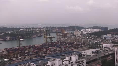 Einspielaufnahme-Des-Hafens-Von-Singapur.-Abgesperrt