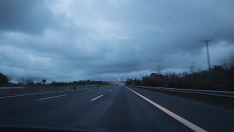 Zeitraffer-Hyperlapse-Des-Verkehrs-Auf-Einer-Autobahn-In-Griechenland