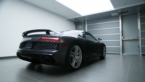 2-seater-Audi-R8-Sports-Car-Parked-In-The-Garage