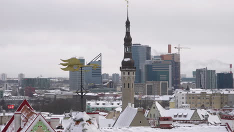 Blick-Auf-Moderne-Gebäude-In-Der-Innenstadt-Von-Tallinn-Im-Winter
