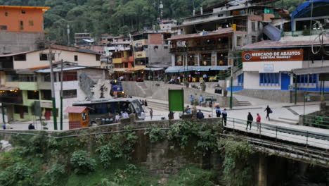 Train-arriving-at-Station-In-The-Village-Of-Aguas-Calientes-near-Machu-Picchu-In-Peru