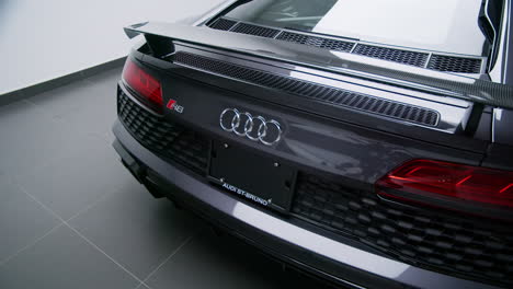 Close-Up-Of-Audi-R8-Supercar-Rear-Wing-Carbon-Fiber-And-Honeycomb-Grille