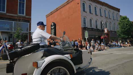 Old-Tractor-Fourth-Of-July-Parade-American-Flag-Memorial-Day-Veteran