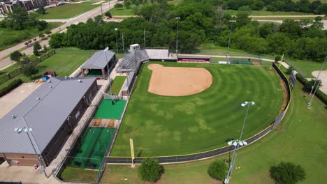 This-is-editorial-aerial-footage-of-the-Marcus-Marauders-baseball-field-in-Flower-Mound-Texas