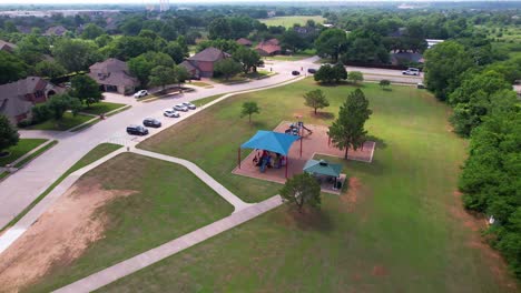 Imágenes-Aéreas-Editoriales-De-Dixon-Park-En-Flower-Mound,-Texas