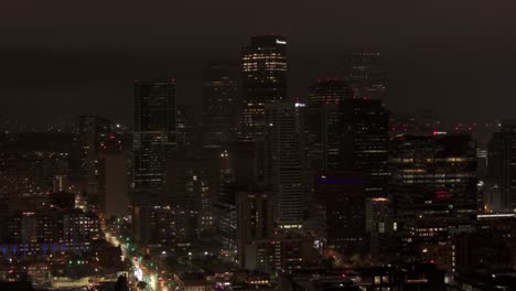 Dark-night-shot-of-Denver,-Colorado-skyline