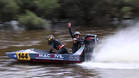 Tinnie-Racing-Past-At-High-Speed-During-The-Avon-Descent-Boat-Race,-Perth